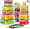 40-Piece Food Storage Containers with Lids, Airtight and Leakproof, Stackable, Microwave Safe, Ideal for Meal Prep, Organization 1