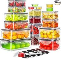 40-Piece Food Storage Containers with Lids, Airtight and Leakproof, Stackable, Microwave Safe, Ideal for Meal Prep, Organization 1