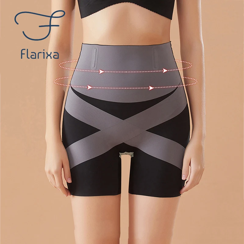 Flarixa Seamless High Waist Boxer For Women Belly Control Panties Hips Lift  Body Shaper Tummy Slimming Underwear Safety Pants - AliExpress