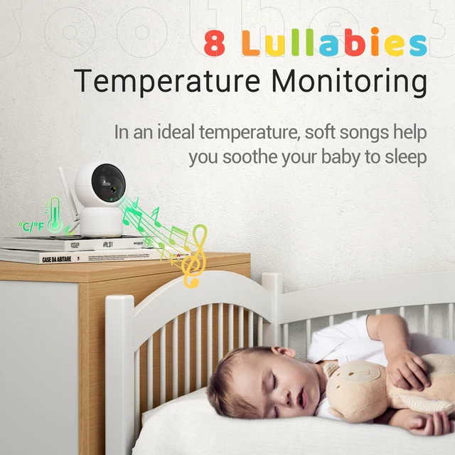 Baby Monitor With Camera Night Vision PTZ Zoom 1080P 5.0 inch 5