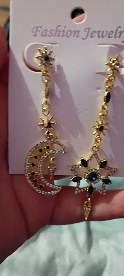 Star and Moon Earrings | Elegant Asymmetric Design photo review