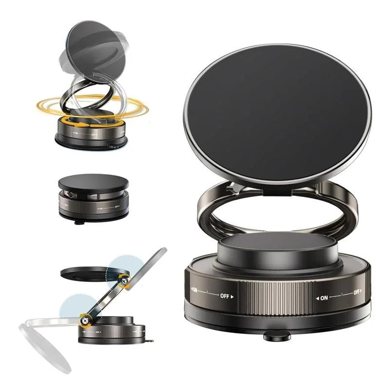 Upgraded Vacuum Magnetic Car Phone Holder for MagSafe, 360° Rotation, 96LBS Ultra Suction Cup Mount for iPhone & Android, Car/Gym/Mirror