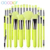 Docolor Professional Neon Green Makeup Brush Set Foundation Blending Face Powder Blush Concealers Eye Shadows Makeup Brush Tools
