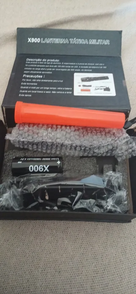 Lanterna Tática Militar X900 Profissional com Zoom Sinalizador Recarregável Luz Camping photo review