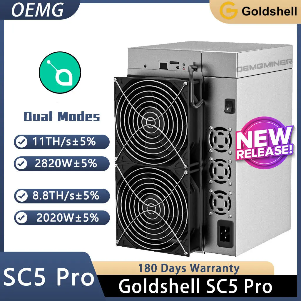 

Новое поступление, Майнер Goldshell SC5 Pro Siacoin с двумя режимами, 11T, 2820 Вт или 8,8 T, 2020 Вт