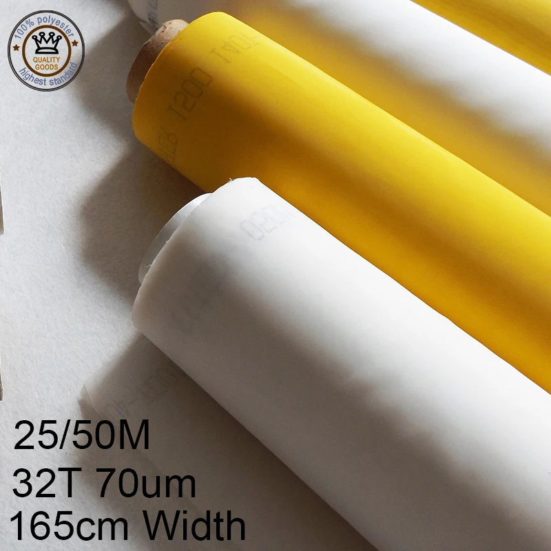 

Low Price Monofilament Silk Screen Printing Polyester Mesh Fabric 32T 70um 165cm Width 20/50Meters White Printing Screen