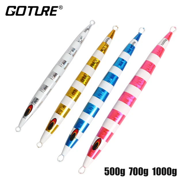 Goture 400g 500g 600g 750g 1000g Quality Big Game Metal Jig Lure Luminous Vertical Jigging Artifical Fishing Lure Isca