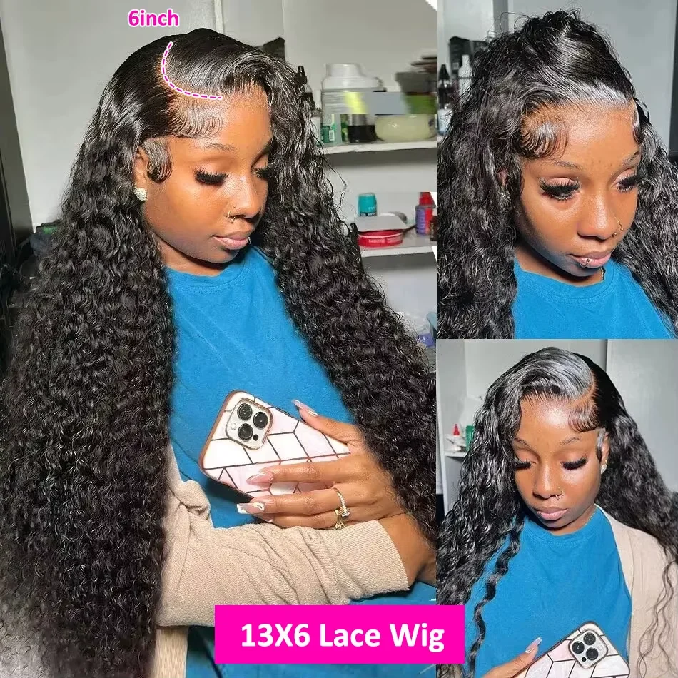 Jerry Curl Frontal Wig 13x4 Hd Lace Curly Wave Wigs Brazilian Hair Natural Hairline PrePlucked 40 Inch Lace Front Human Hair Wig 5