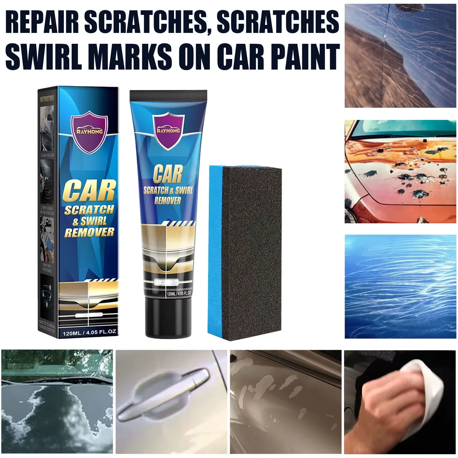 Car Scratch Repair Kit Auto Body Paint Restorer Wax