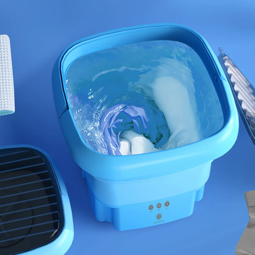 Portable Folding Washing Machine Folding Washing Machine For Clothes With Dryer Bucket Washing 2