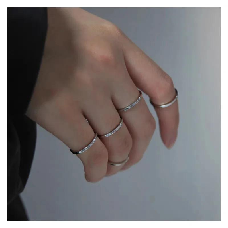1mm Sleek Thin Flat Ring Stainless Steel Waterproof PVD Plated Fashion Jewelry Pinky Toes Classic Promis Gifts For Men Women 4