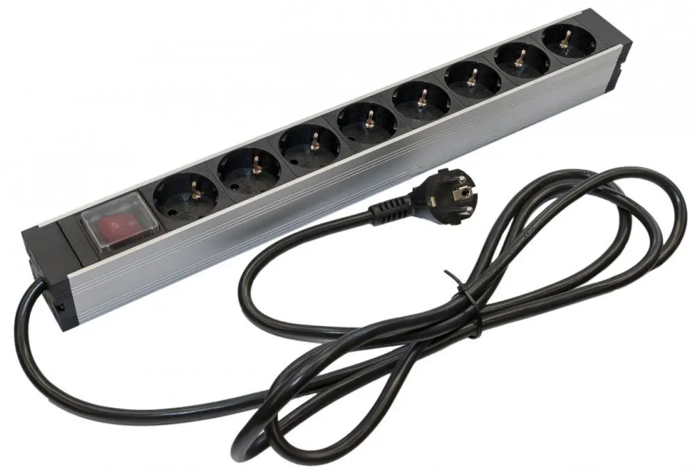 Блок розеток 19" Hyperline SHZ19-8SH-S-2