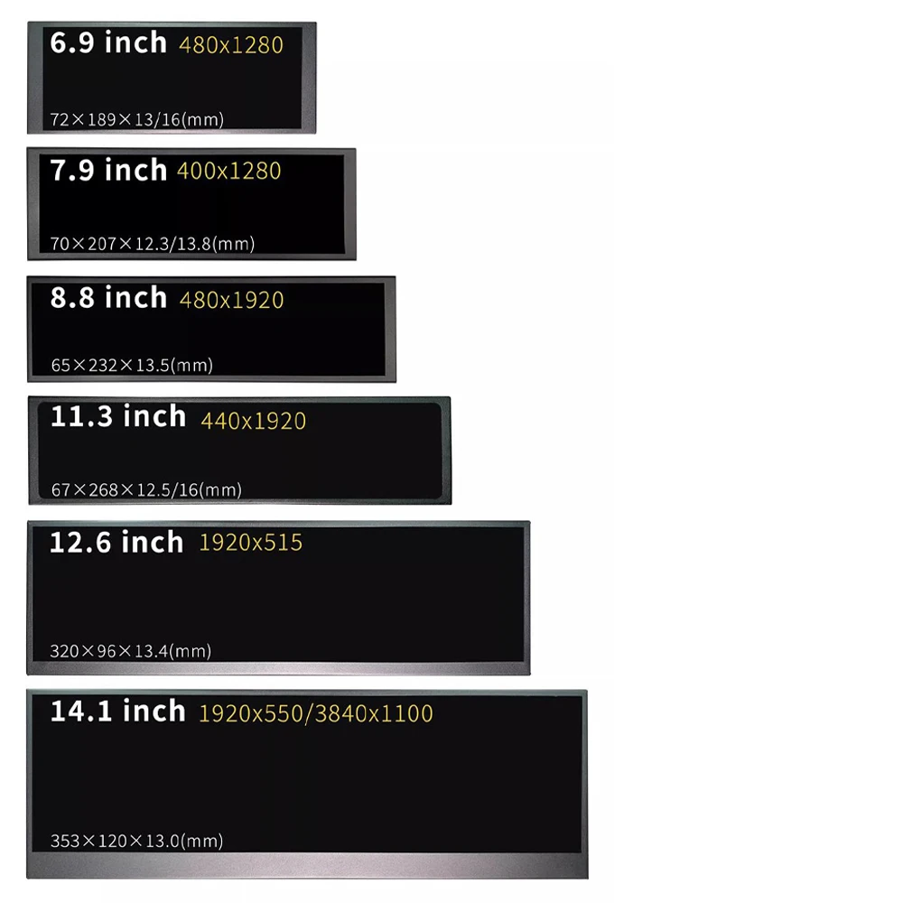 Ʈ ̵  Ÿ LCD , ǻ PC ƮϿ, 4K ޴ IPS ġ ũ, 6.9 ġ, 7.9 ġ, 8.8 ġ, 11.3 ġ, 12.6 ġ, 14.1 ġ