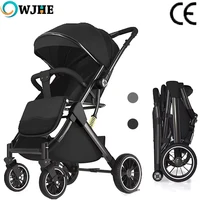 Poussette de luxe OWJHE pour bébé, ultra-légère et portable, avec amortisseurs, idéale pour les nouveau-nés et les voyages, fonction balancelle pour nouveau-né 1