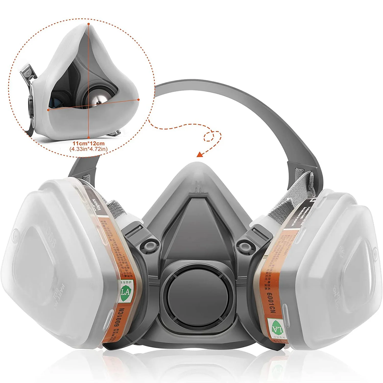 RespiratorMaskHalfFacepieceGasMaskSafetyGlassesReusable
