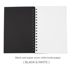 STONEGO Eco-Friendly Spiral Notebook with Unlined Kraft Paper Cover (Black  White)