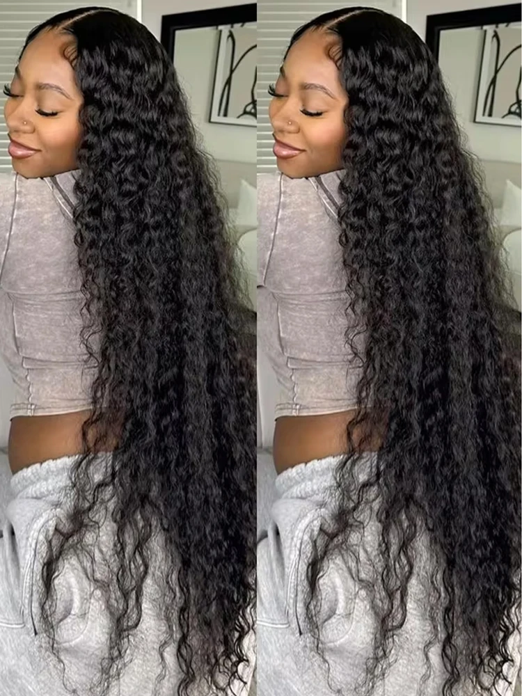 Deep Curly Lace Front Wigs Transparent HD 13x4 Lace Frontal Wigs Deep Wave Human Hair Wigs For Black Women Wet And Wavy 4
