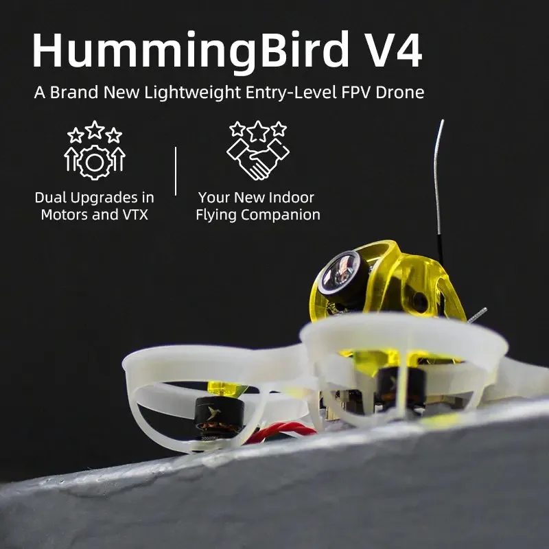Drone de course Newbeedrone avec ses 4 batteries, prêt pour des performances fiables