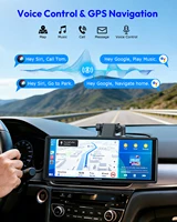 ESSGOO Support universel portable sans fil CarPlay 10,26' pour camping-cars, camions, bus, autoradios, écrans de navigation, Android Auto, Bluetooth, FM, commandes au volant, facile à installer 3
