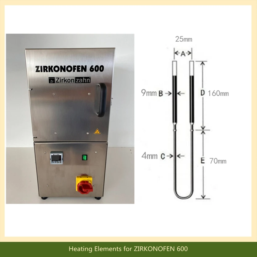 

Mosi2 for Zirconia sintering Funance Heating Elements 1800 degree for Zirconzahn 600, Naberthram and Ivocalar Furnace