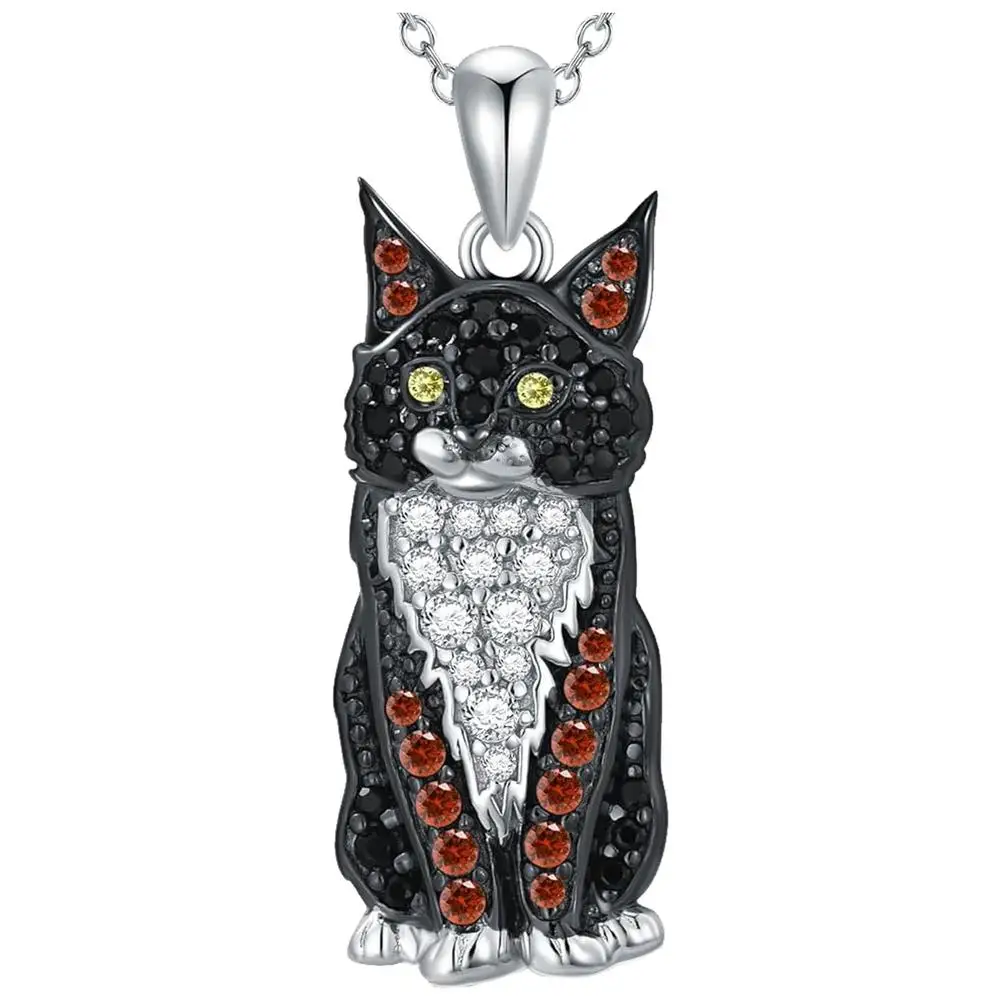 Joyeria de Gatos Bonitos, MXZEK-001, 1Pza, Maine Coon, Negro, Meta, Cadena y Dije., Dijes de Gatos