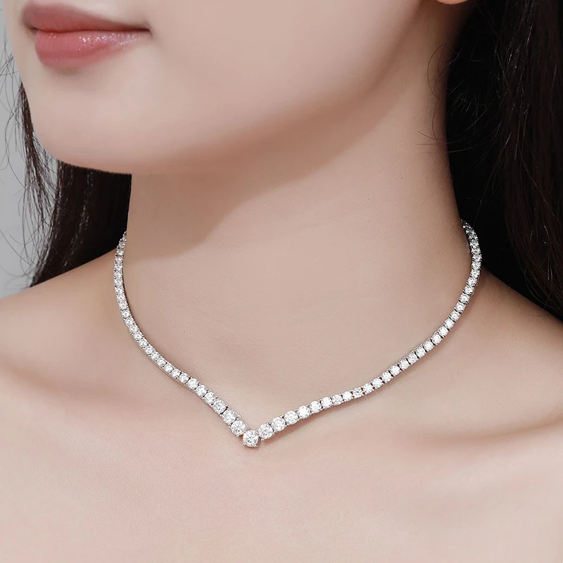 Tennis Necklace for Women Sparking Rhinestone Choker Necklaces 2mm/3mm  Zirconia Diamond Bridal Wedding Jewelry Extended Chain - AliExpress