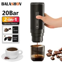 Machine à café expresso électrique sans fil 2 en 1, pour voiture et maison, Camping, cafetière Portable, capsules de poudre, cafetière de voyage 1