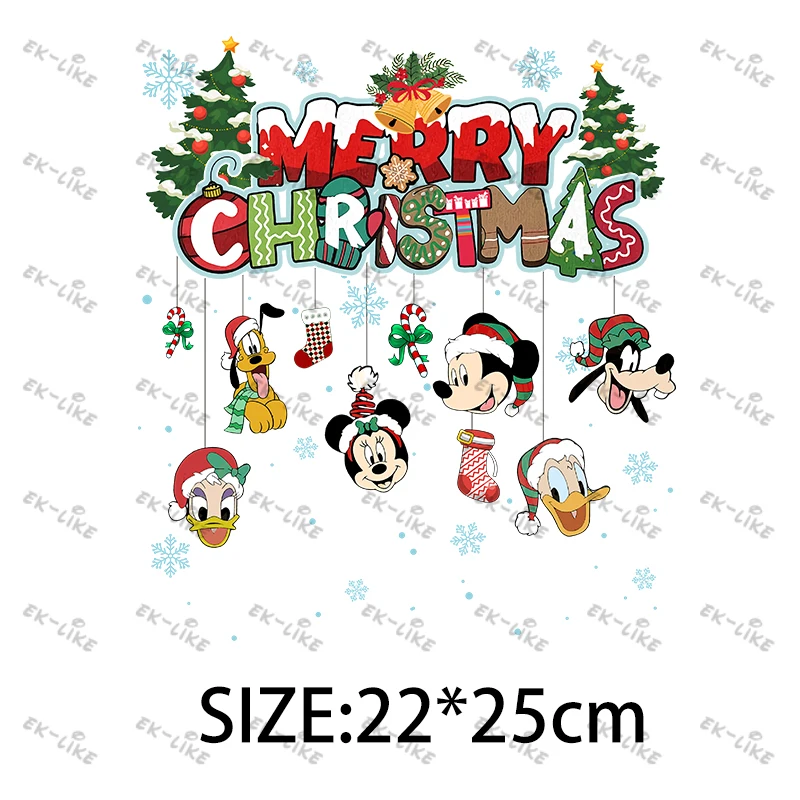 Disney Frohe Weihnachten Minnie und Mickey Mouse Kleidung Patches  Thermo-Aufkleber für Kinder Bügeln Anwendungen - AliExpress