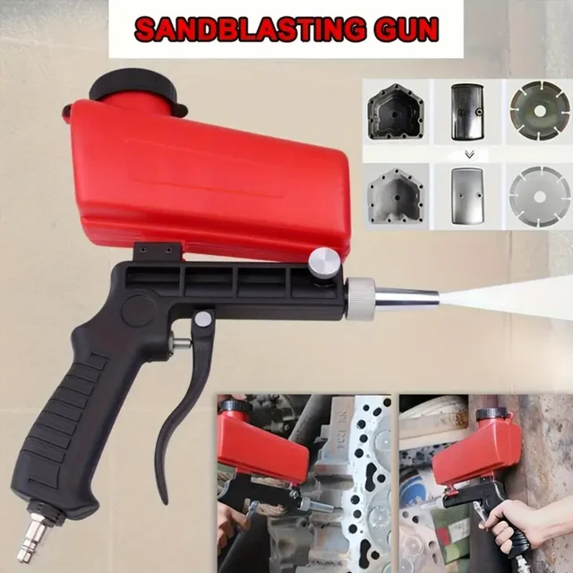 Pneumatic Sandblasting Gun 90psi Sand Blaster Paint Spray Machine Continuous Blasting Handheld Gravity Blasting Gun 2