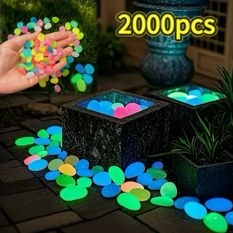 Glow Stone Glow in Dark Garden Pebbles for Sidewalk Garden Terrace Lawn Patio Fish Tank