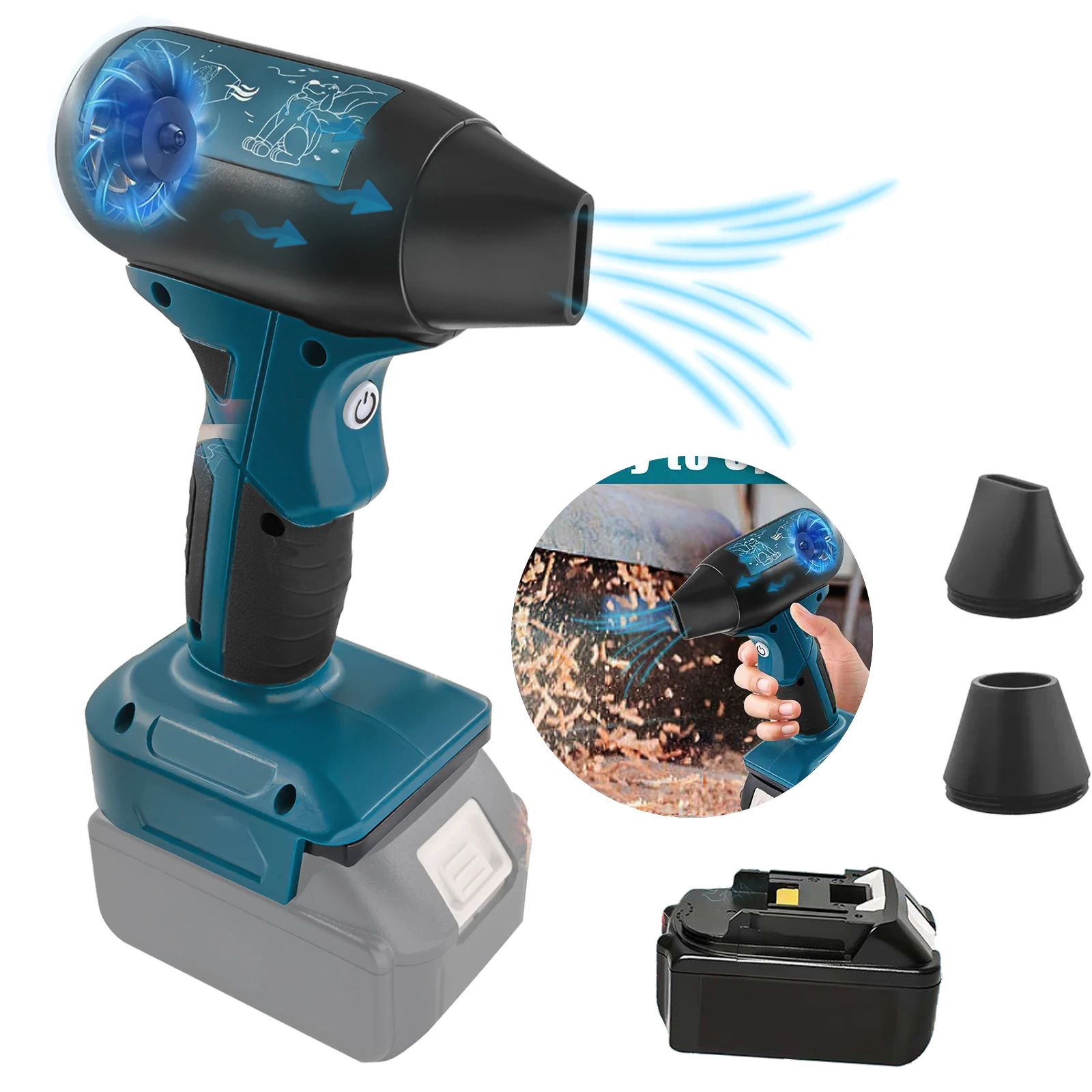 M12 Battery Compressed Air Mini Jet Dry Blower Fan For Milwaukee