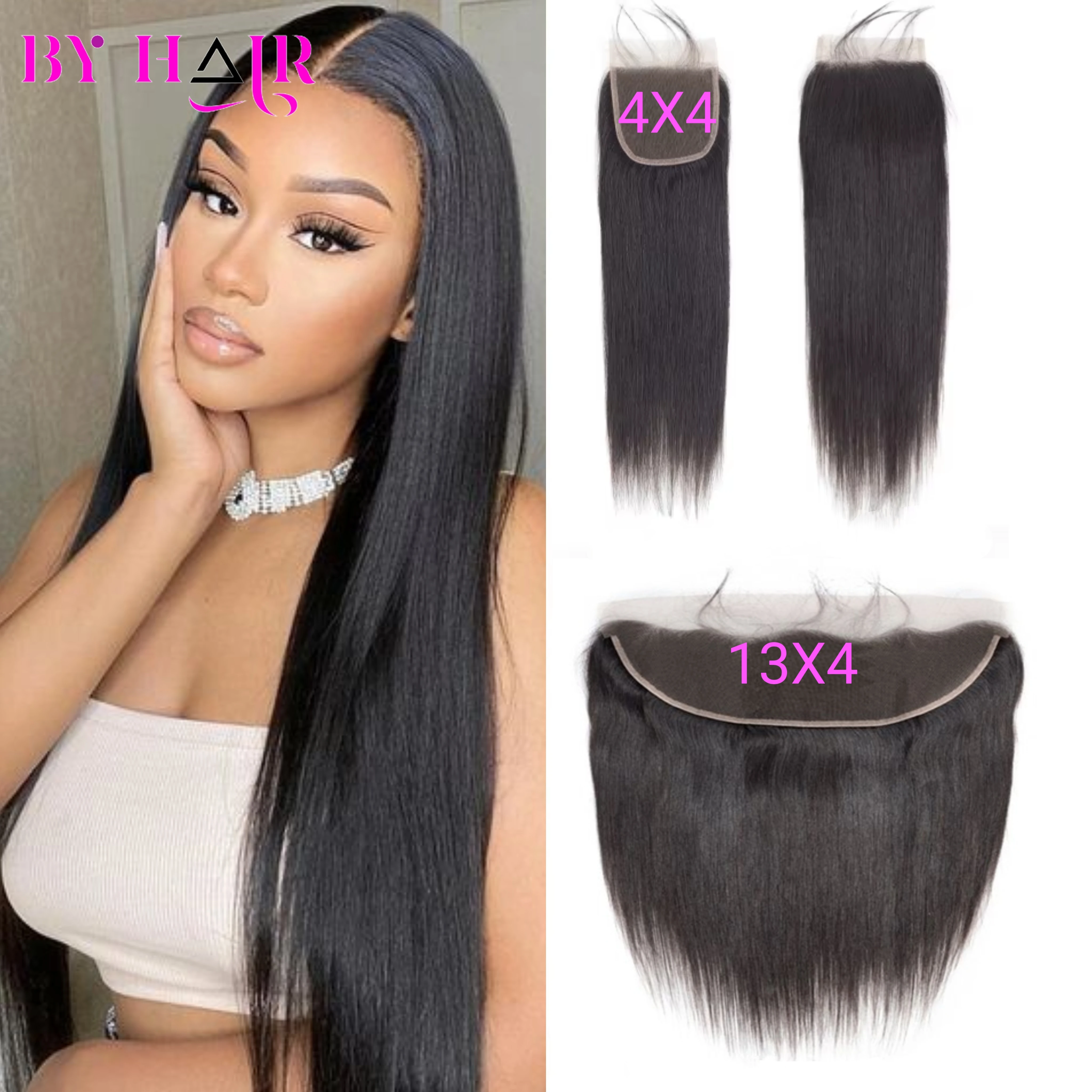 Straight 2x6 4x4 5x5 6x6 Lace Closure Human Hair Transparent Lace 13x4 Lace Frontal Human Hair Ear to Ear Frontal Extensions 2