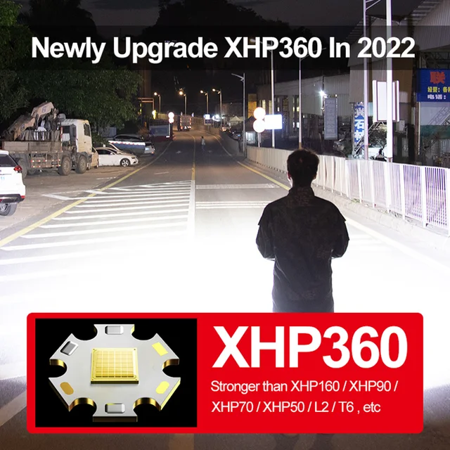 XHP360 lampe de poche LED haute puissance XHP160 XHP90 lampe