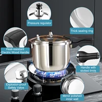 Casserole à pression en acier inoxydable de 5 L avec indicateur de pression et dispositifs de sécurité pour cuisinière à gaz et à induction 4