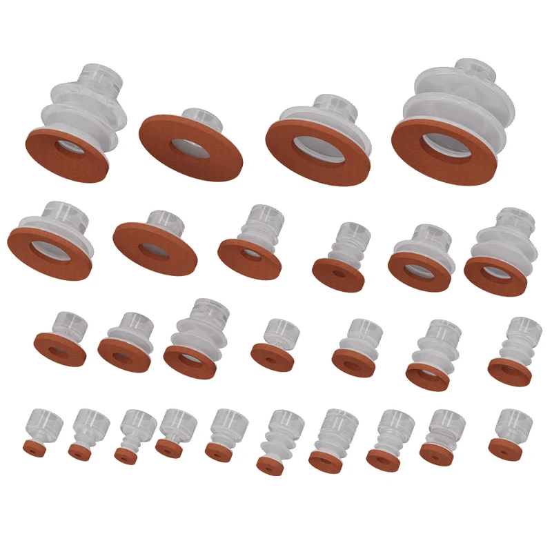Ventosas De Fuelle De Silicona - 4 Piezas, Diámetro 8 Mm, Rosca M5 | Para Aspiradoras Industriales Y Sistemas Neumáticos