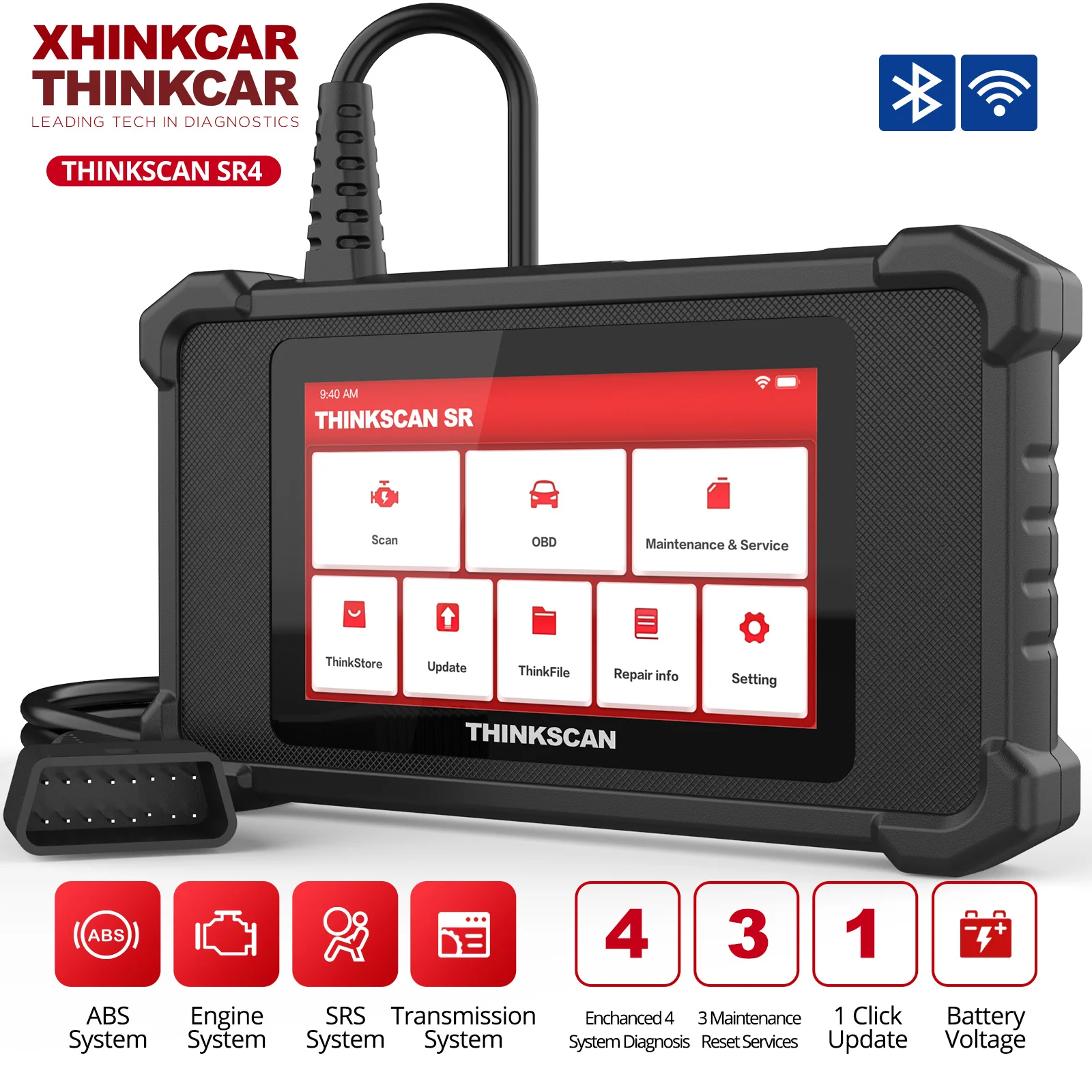 Thinkcar – Outil De Diagnostic Automobile Thinkscan Sr4, Lecteur De Code De  Voiture, 4 Systèmes, Prise Obd2 - Outils De Diagnostic - AliExpress