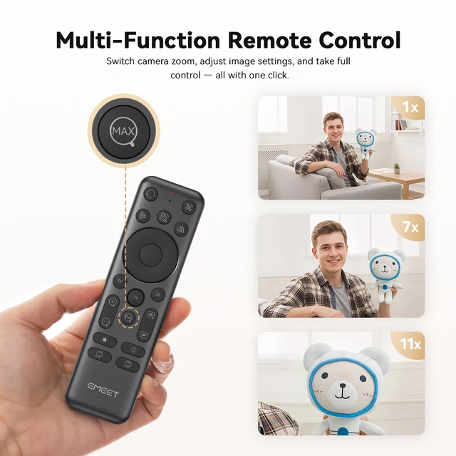 4K Webcam Remote Control EMEET Piko Dual Wide Angle