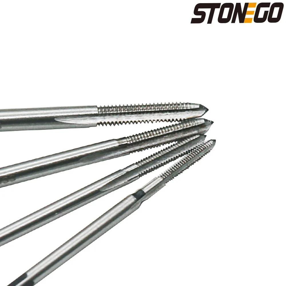 STONEGO 5PCS/7PCS Lager Stahl Kegel Hand Spirale Punkt Gerade Geriffelte Schraube Gewinde Hand Gewindebohrer M3/M4/M5/M6/M8/M10/M12 – Detail 9