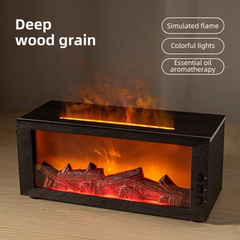 2025 Aromatherapy Essential Oil Diffuser Ultrasonic Humidifier for Home Cool Mist Electronics Night Light realistic flame fogger 3