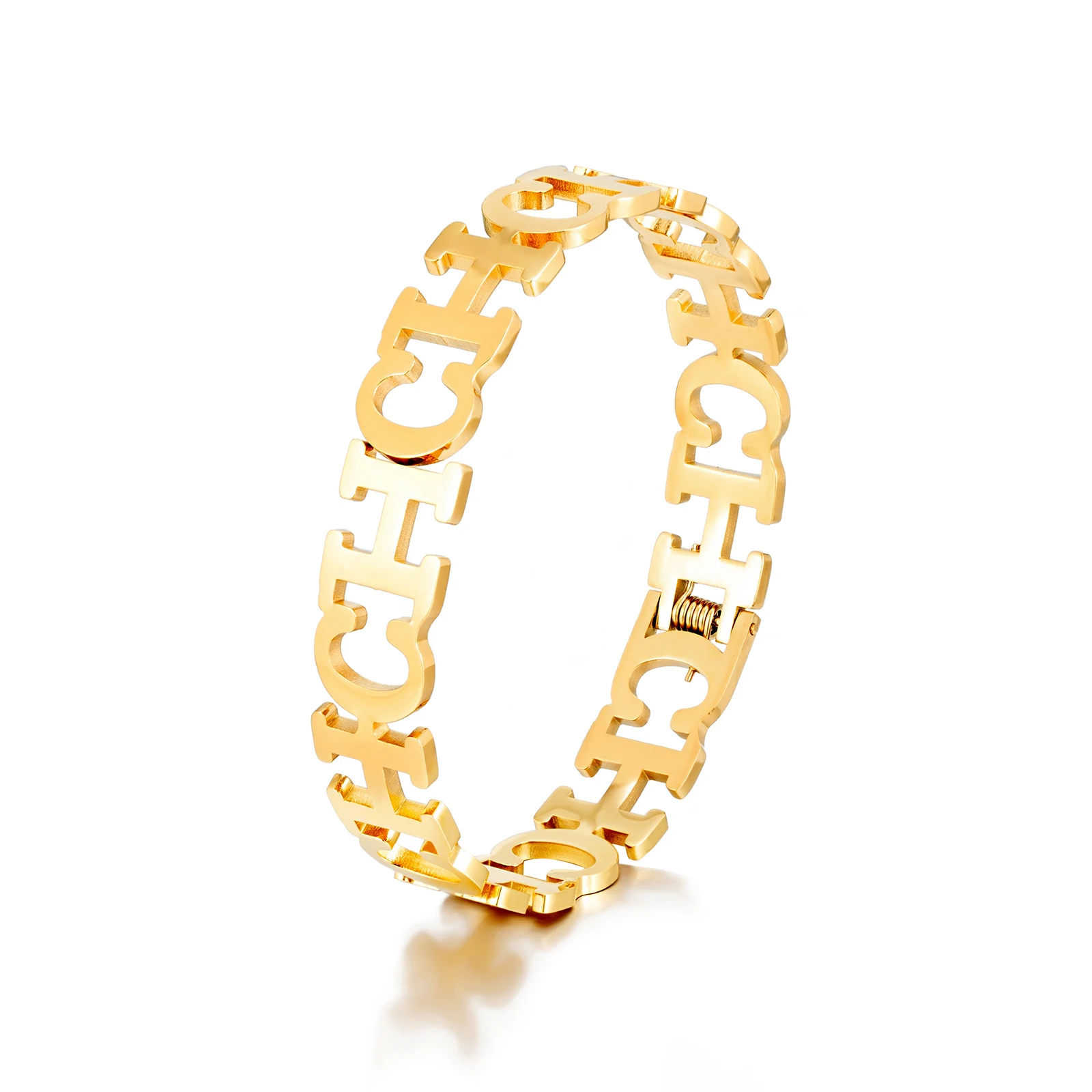 سوار CILMI مطلي بالذهب قابل للتعديل للنساء ، سوار...