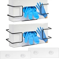 2pcs Metal Glove Rack Wrought Iron Glove Box Bracket Multipurpose Kitchen Wall Hanging Glove Tissue Box Rack Wall Mount Wire Rac 2