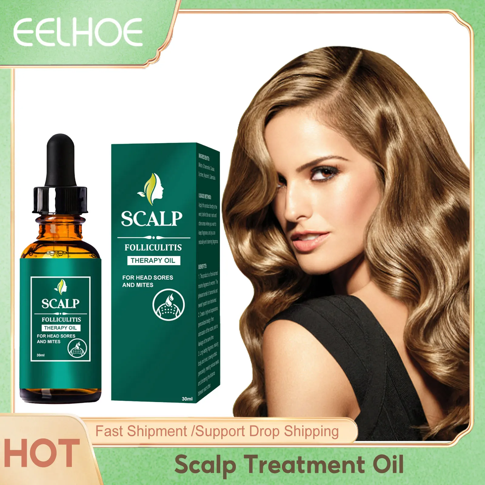 Hair Scalp Treatment Oil Anti Itching Dandruff Removal Prevent Loss Roots Repairing Greasy Relief Stimulate Follicles Care 30ml pet ear wet wipes ear dirt odor removal mite itching relief canal deodorant earwax cleaning against infection dog ear wet towels