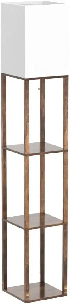 Modern Floor Lamp with Shelves - 3 Color Temperature, Wood Design - Includes 8W Bulb - Ideal for Living Room, Bedroom or Office 4