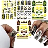 3D Embossed Snake Nail Stickers Black Self-Adhesive Snake Nail Art Stickers Decals Supplies Horror Snakeskin Nail Slider Decor 2
