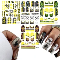 3D Embossed Snake Nail Stickers Black Self-Adhesive Snake Nail Art Stickers Decals Supplies Horror Snakeskin Nail Slider Decor 2