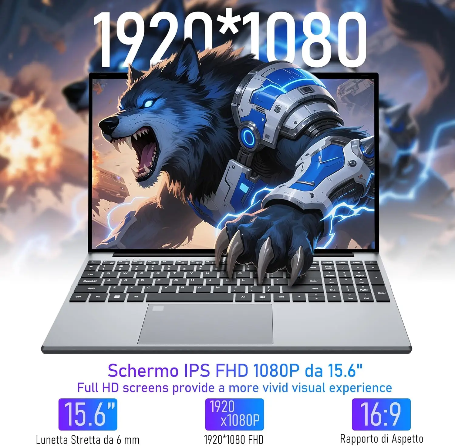 Windows 11 15.6“ Computer Laptop Intel Core I9-9900 Fingerprint Uniock Notebook Pc Gaming 16Gb Ram 1Tb/2Tb Ssd Office Laptops - immagine 2