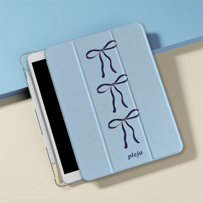 Korean-Style Cute Bow Tablet Case with Pencil Slot Holder