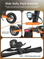 Trottinette électrique Fynzo T11, moteur 1100W, batterie 48V 15.6Ah, vitesse maximale 45 km/h, autonomie 60 km, E-ABS + freins à disque avant et arrière 4