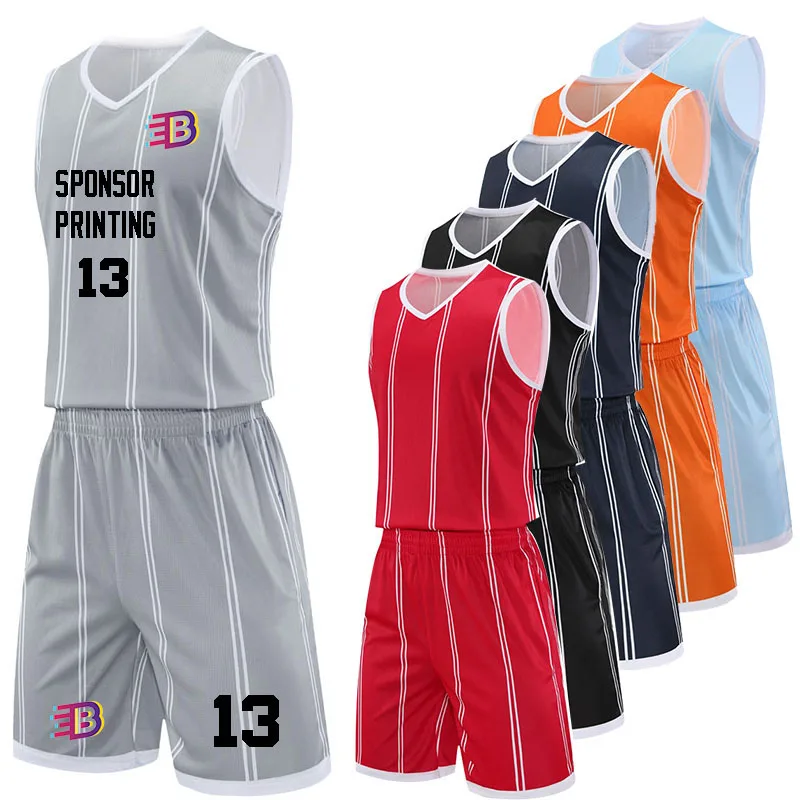 

Basketball Jerseys Set For Men Kids Youth New Season Big Size Breathable Quick-dry Sports Basketball Uniform Clothing Custom