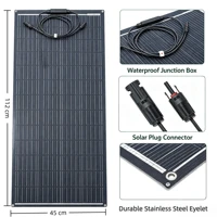 Panneau solaire flexible léger et à haut rendement de 100W 18V, pliable et étanche, idéal pour les camping-cars, les bateaux, le camping et tous les besoins d'alimentation hors réseau en extérieur. 2